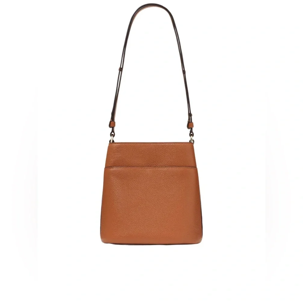 Kate Spade Leila Small Bucket Bag Pebbled Leather Warm Gingerbread